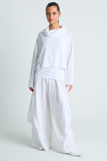Pima Linen Cowl Neck Sweater