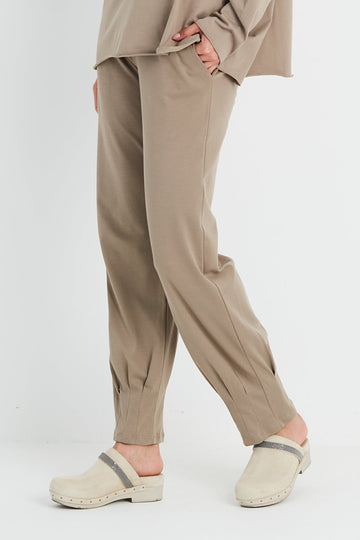 Pima Cotton Pinched Pleat Pants