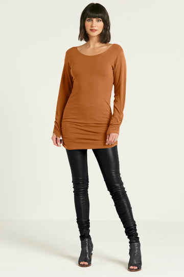 Cotton Lycra Long Sleeve Ruche Top
