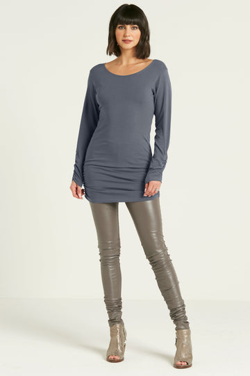 Cotton Lycra Long Sleeve Ruche Top