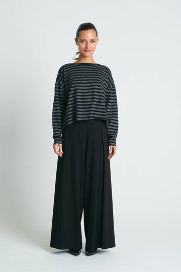 Pima Cotton Border Stripe Mini Luxury Boxy T