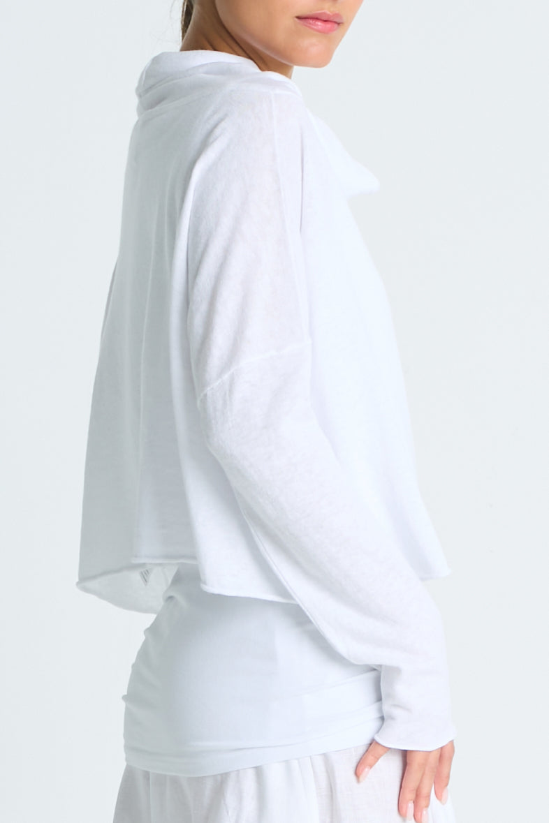 Pima Linen Cowl Neck Sweater