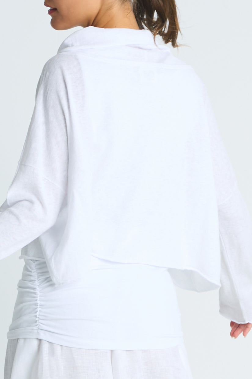Pima Linen Cowl Neck Sweater