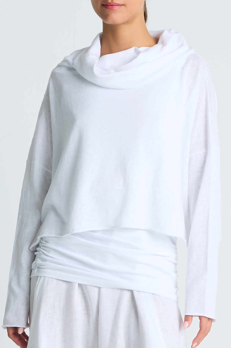 Pima Linen Cowl Neck Sweater