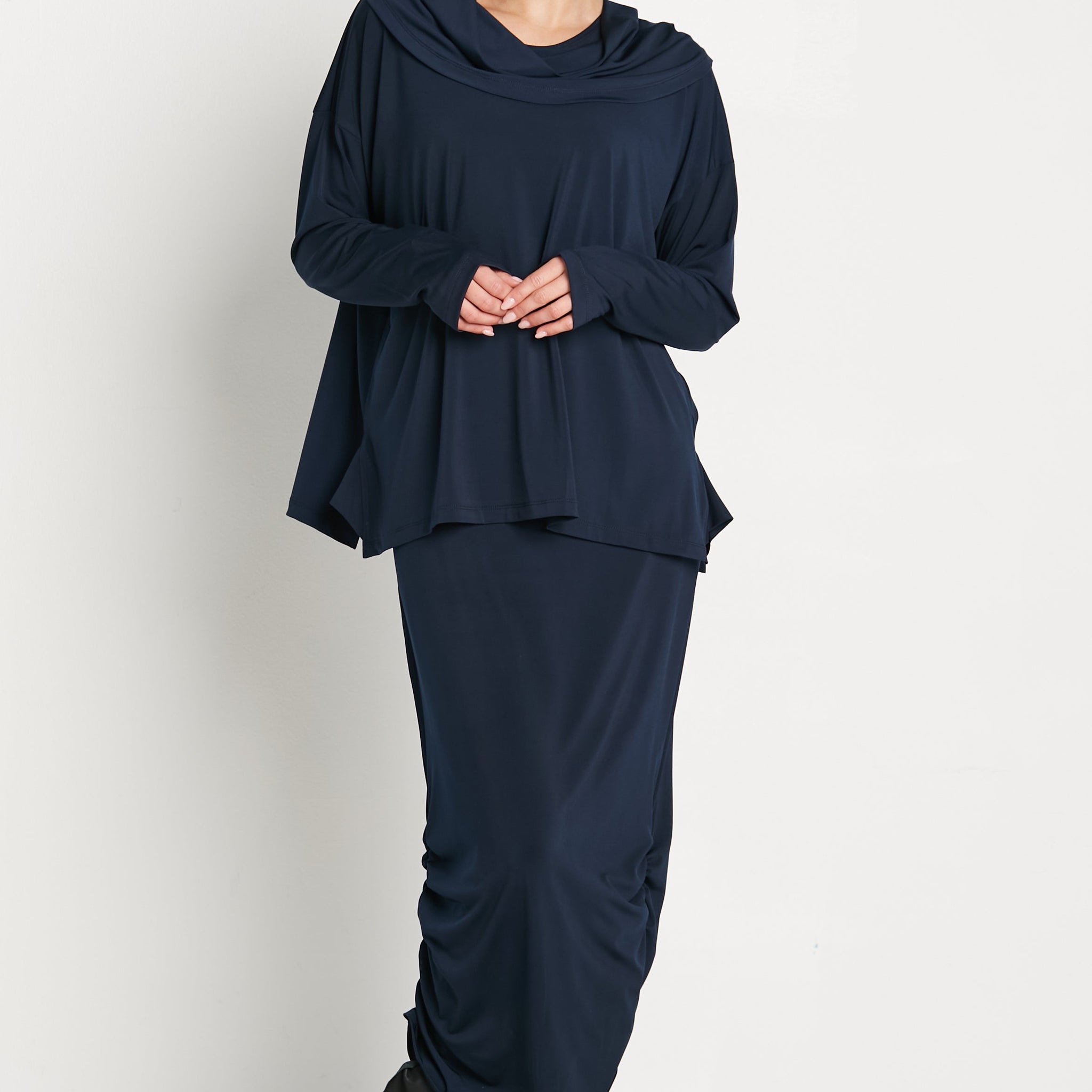 Matte Jersey Cowl Neck Top