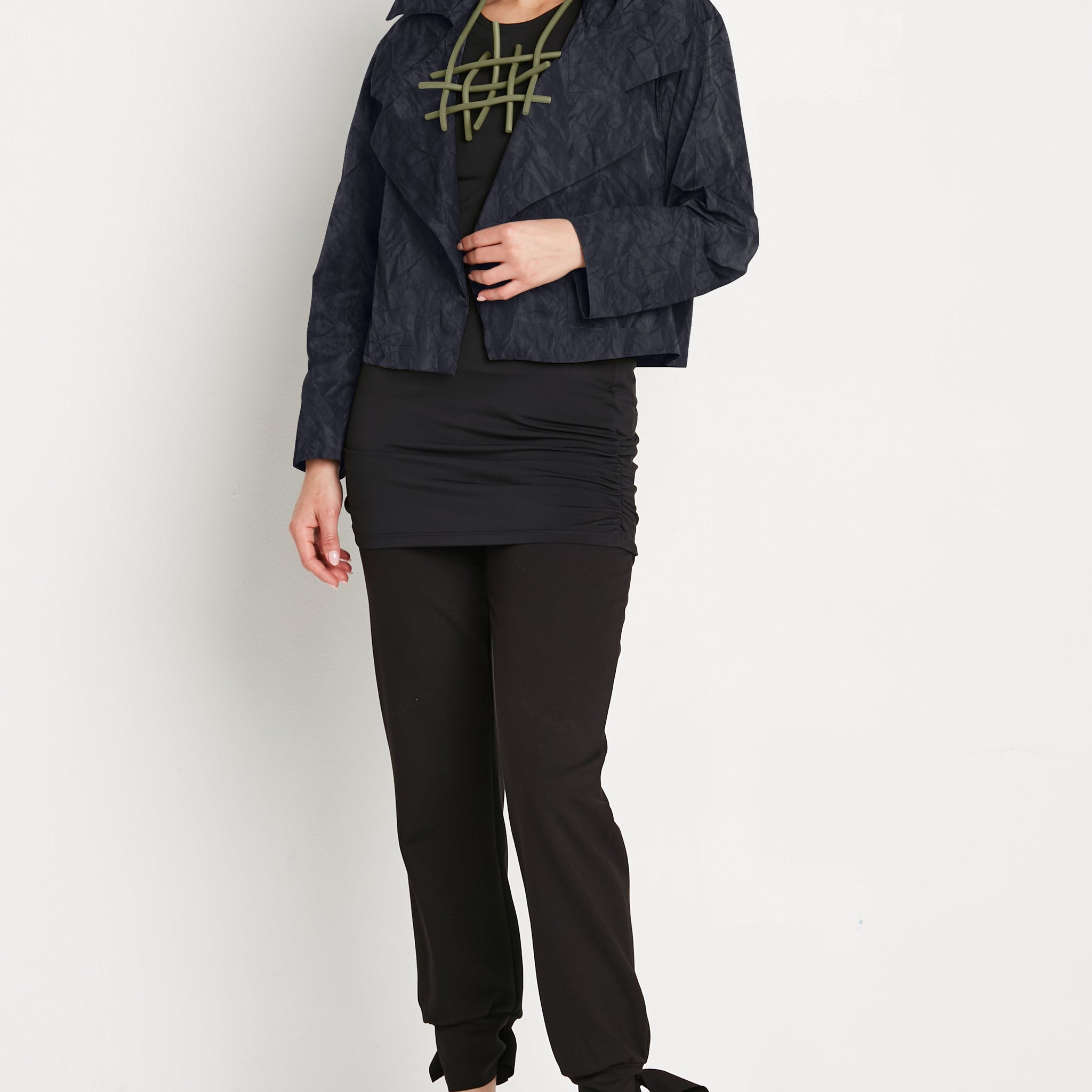 Crushed Nylon Triple Collar Jacket