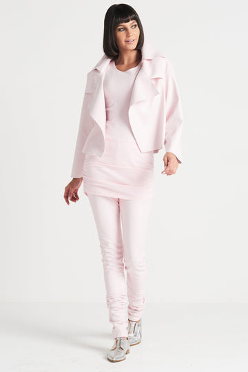 Vegan Leather Triple Collar Jacket