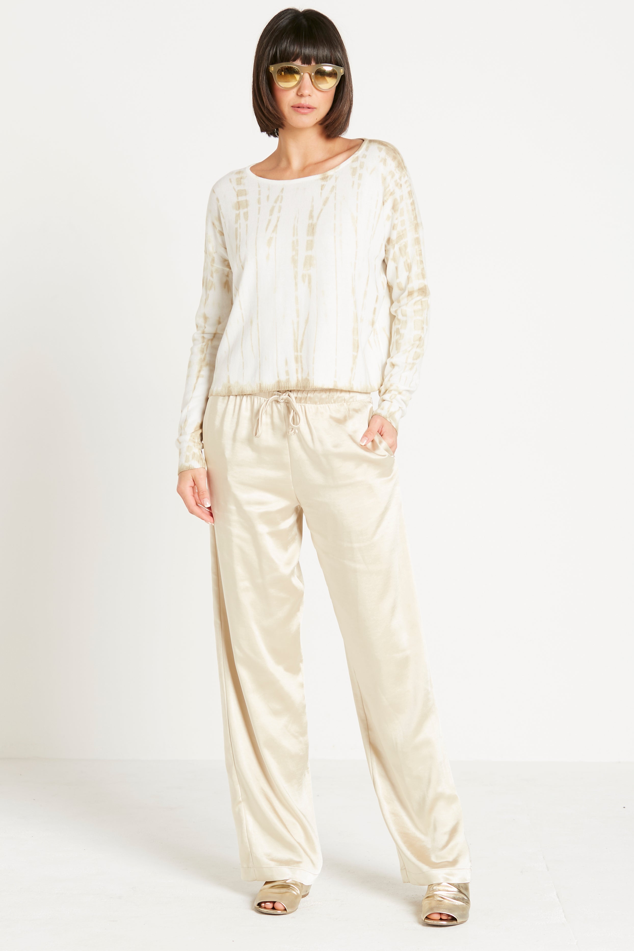 Sateen Drawstring Pants