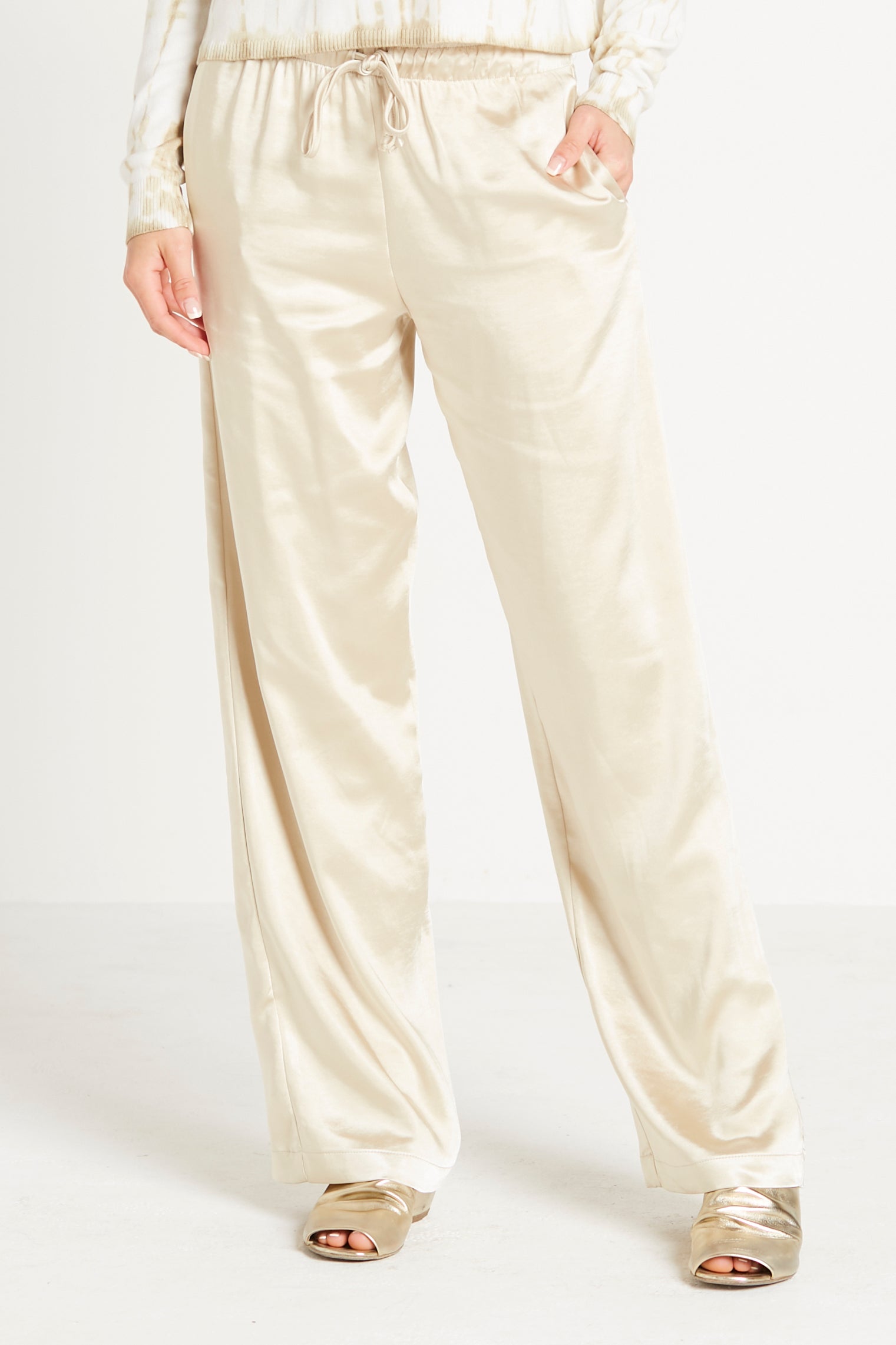 Sateen Drawstring Pants