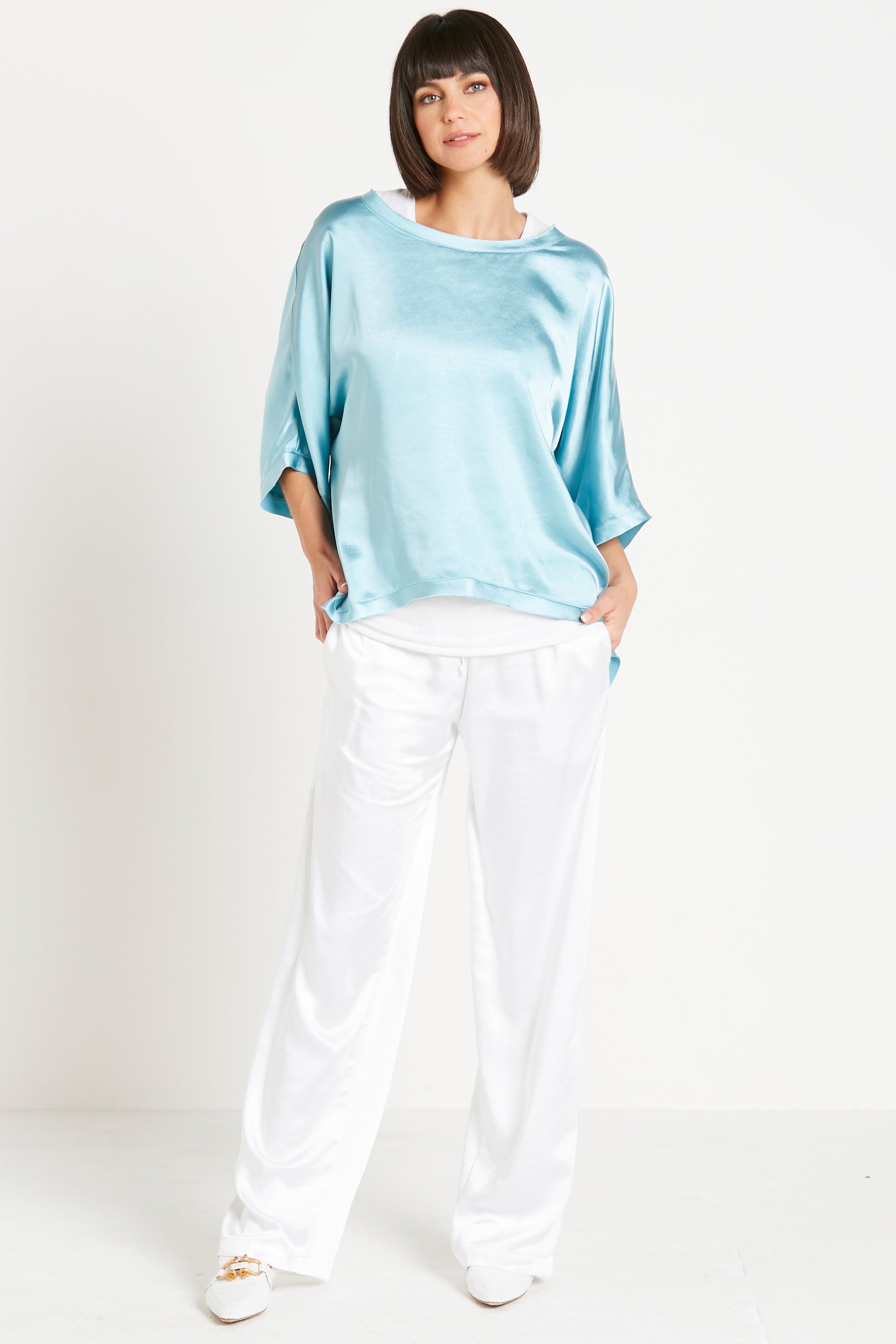 Sateen Drawstring Pants