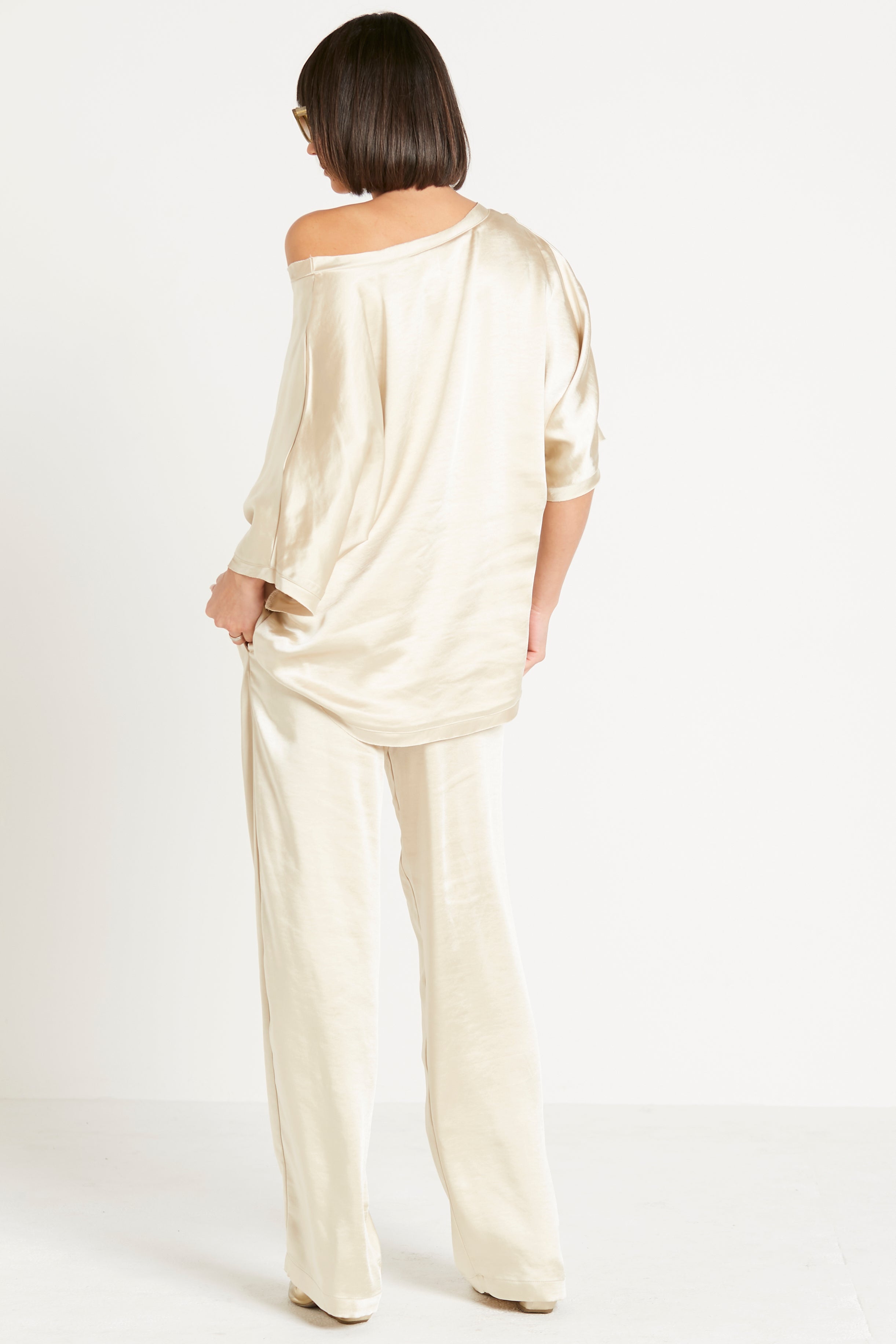 Sateen Drawstring Pants