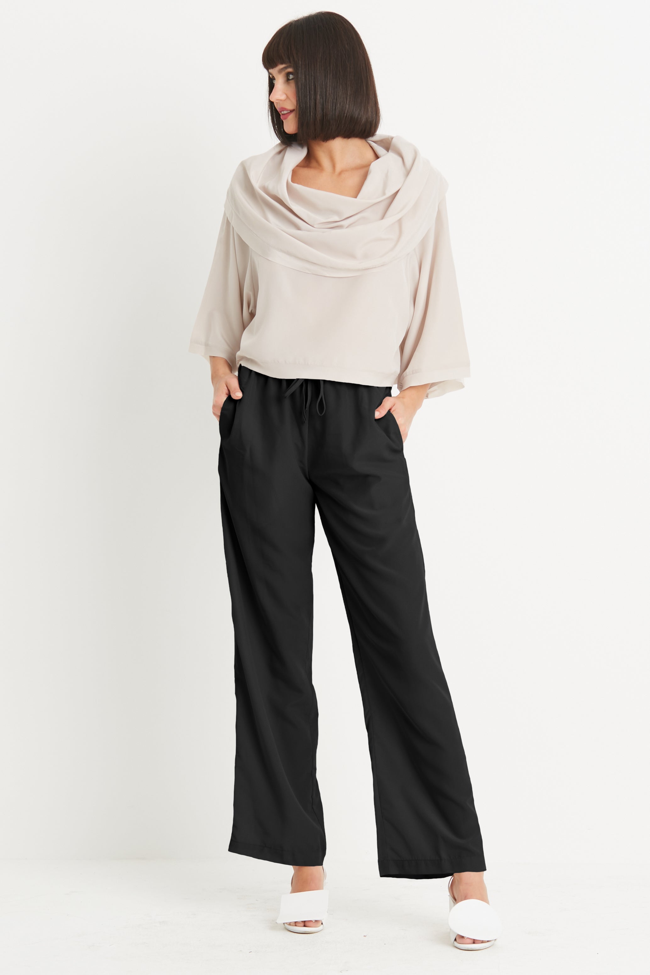 Washable Silk Drawstring Pants