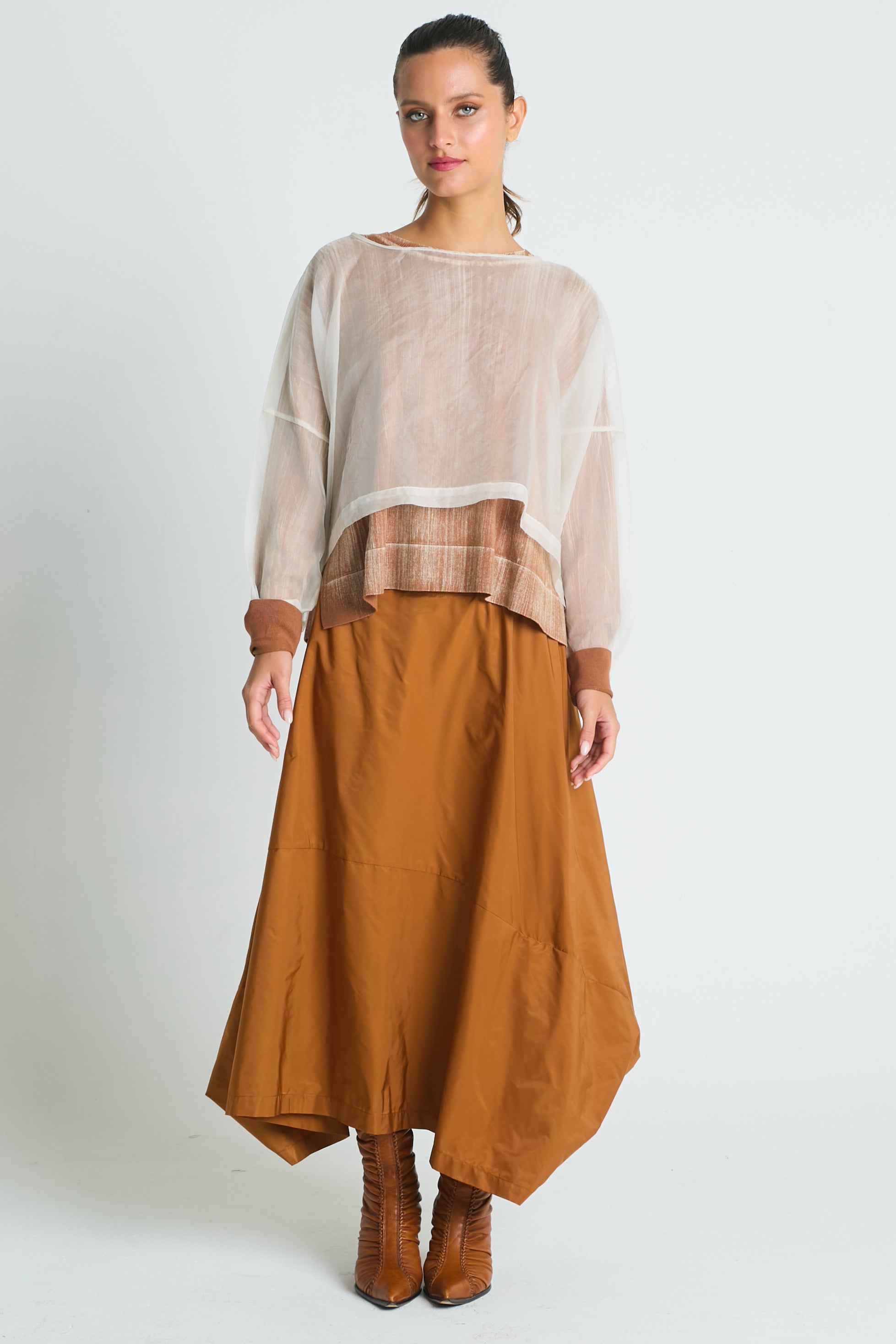 Nylon Signature Architectural Skirt