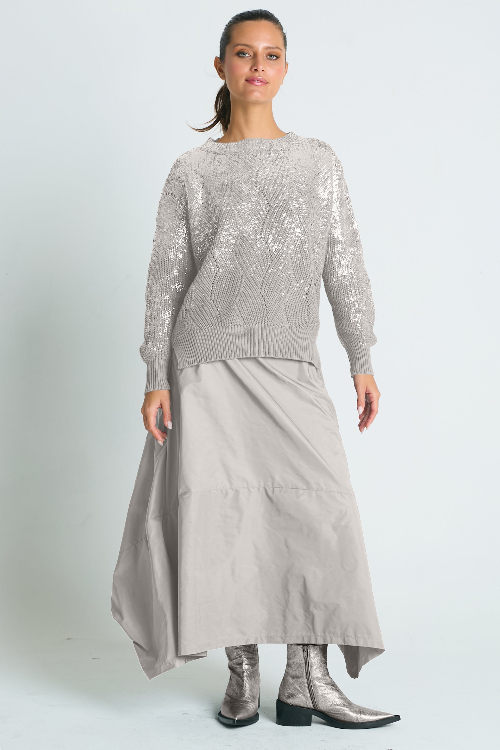 Nylon Signature Architectural Skirt