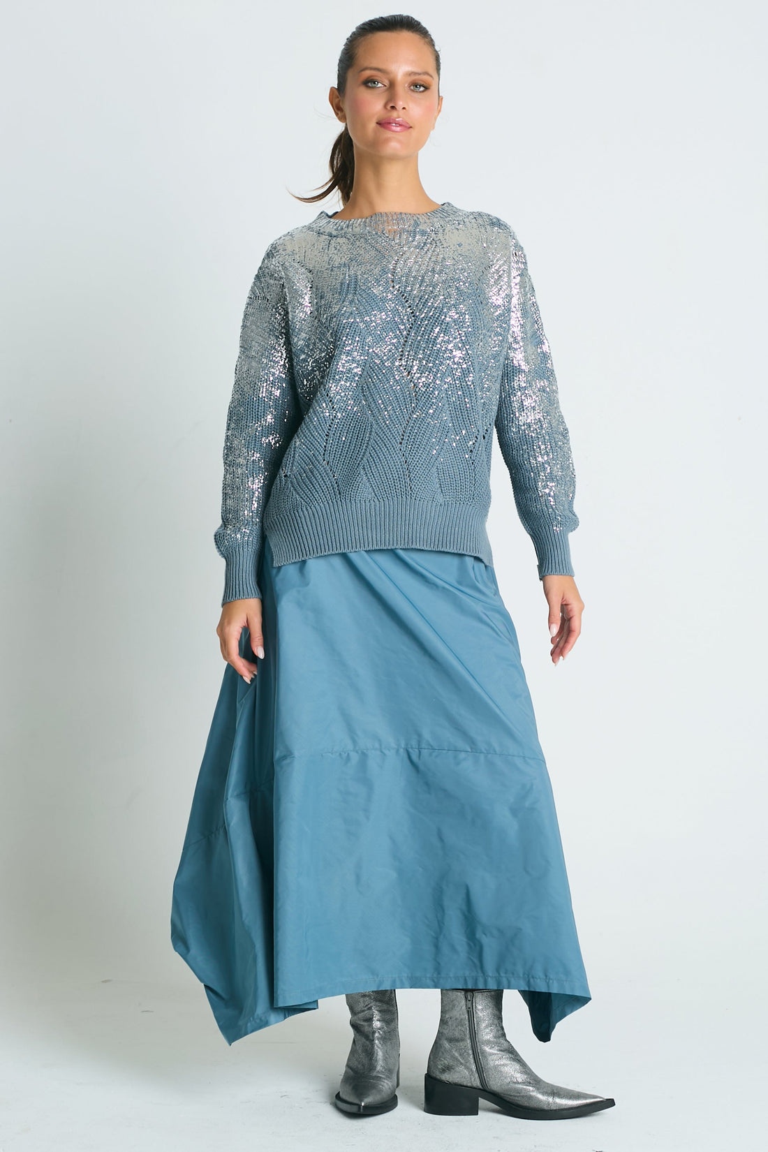 Nylon Signature Architectural Skirt