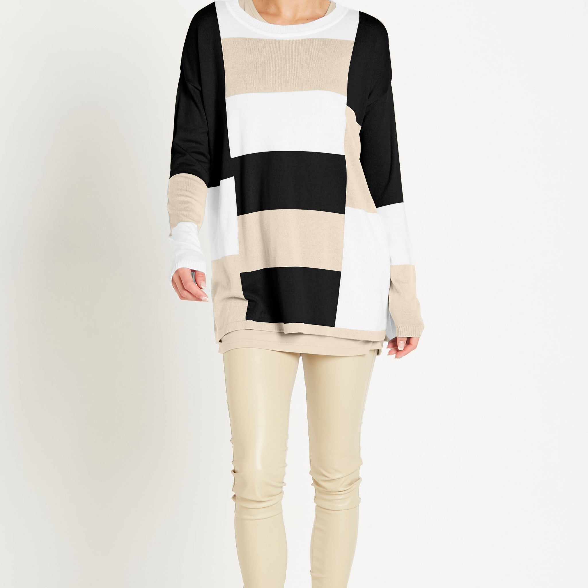 Pima Cotton Jenga Crewneck Sweater