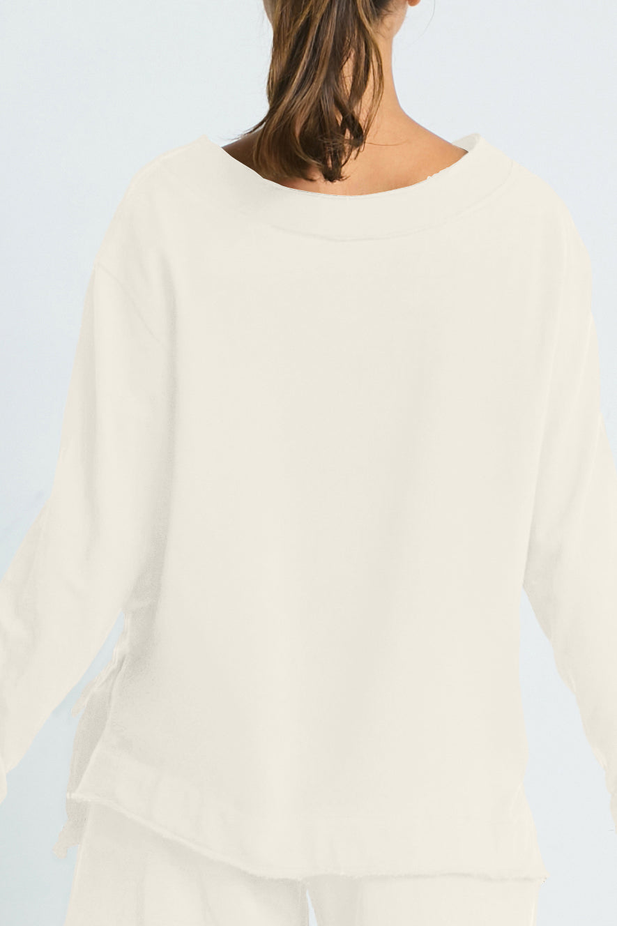 French Terry Crop Drawstring Top