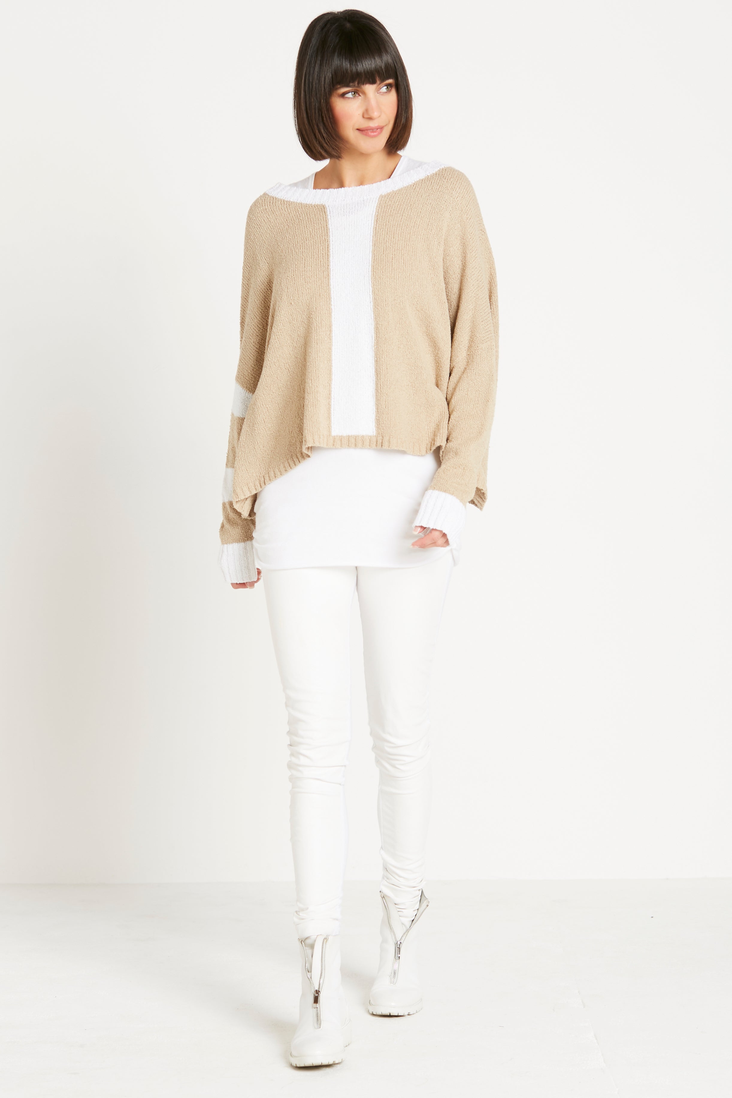 Pima Cotton Armed Boucl¨¦ Sweater
