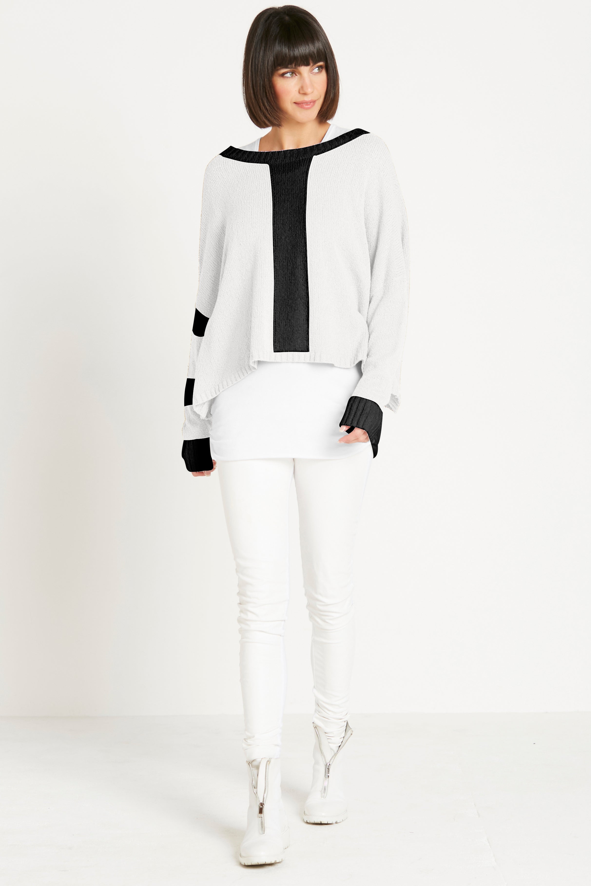 Pima Cotton Armed Boucl¨¦ Sweater