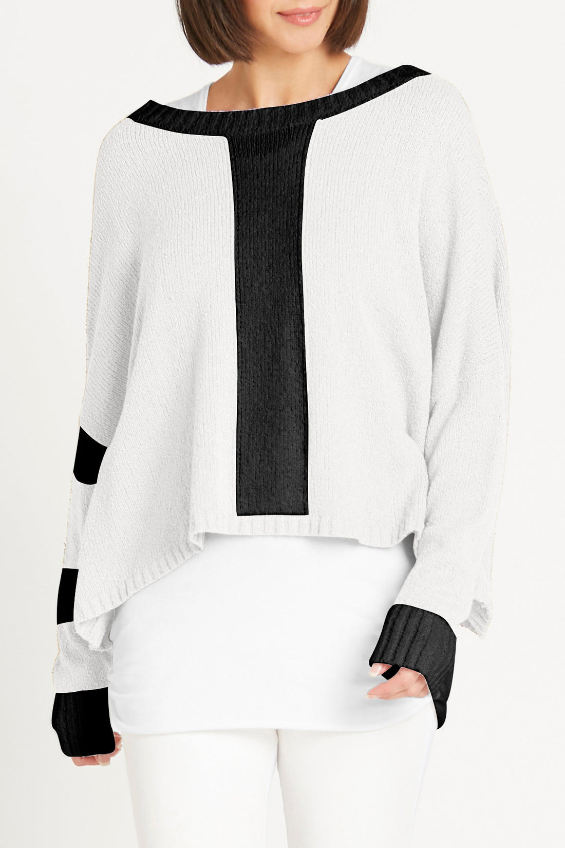 Pima Cotton Armed Boucl¨¦ Sweater