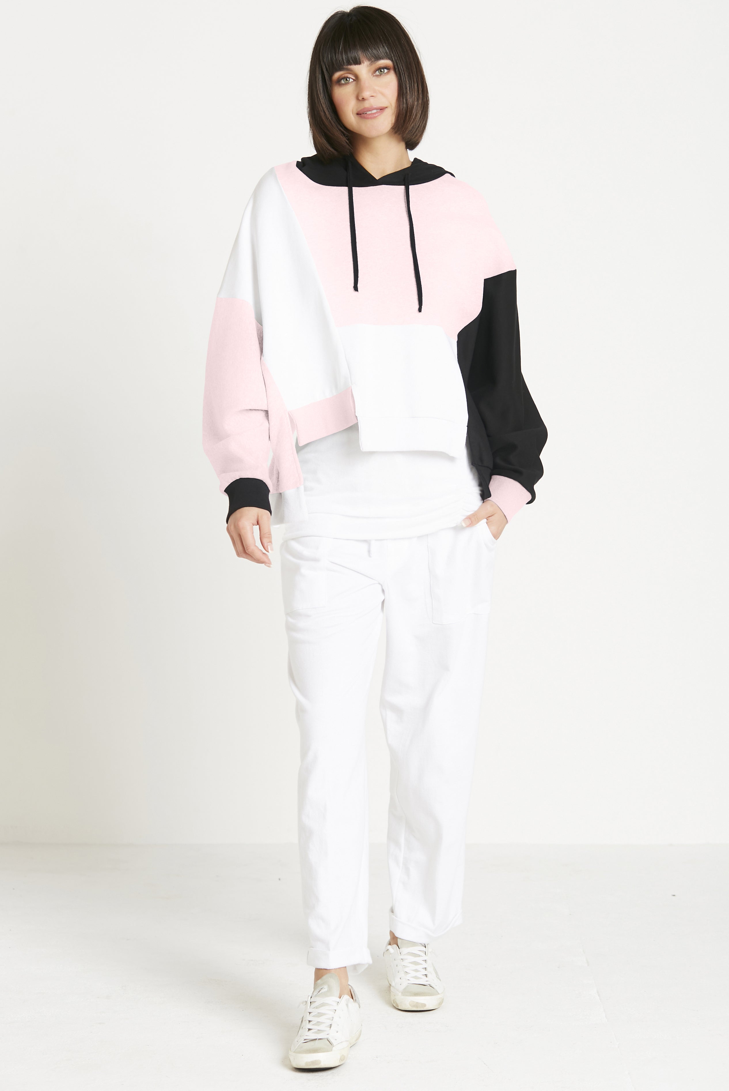 French Terry Patched Up Hoodie