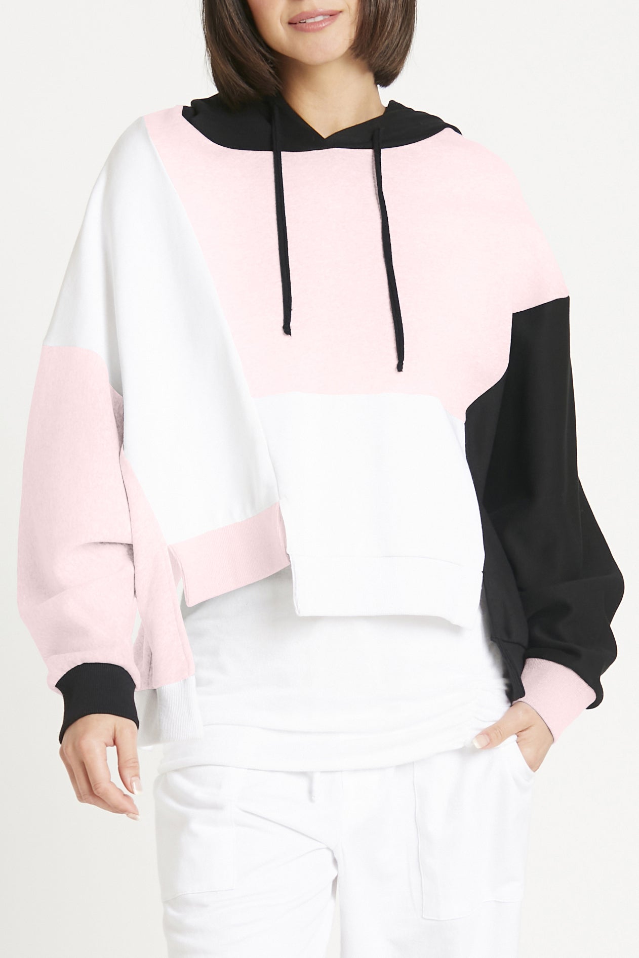 French Terry Patched Up Hoodie