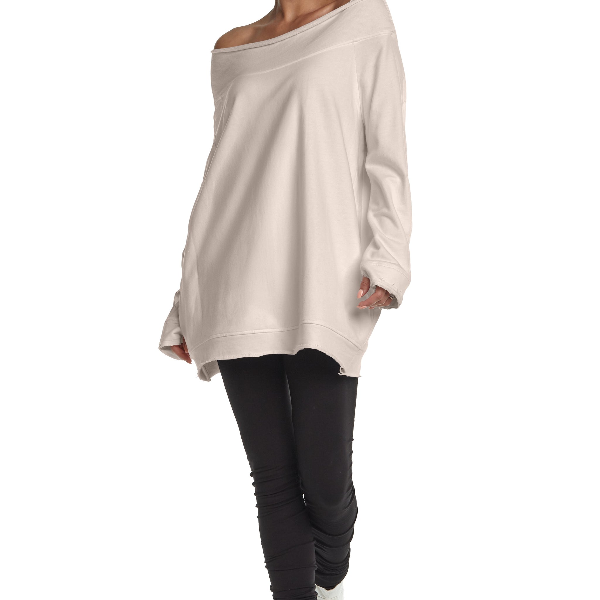 French Terry Off the Shoulder Tunic