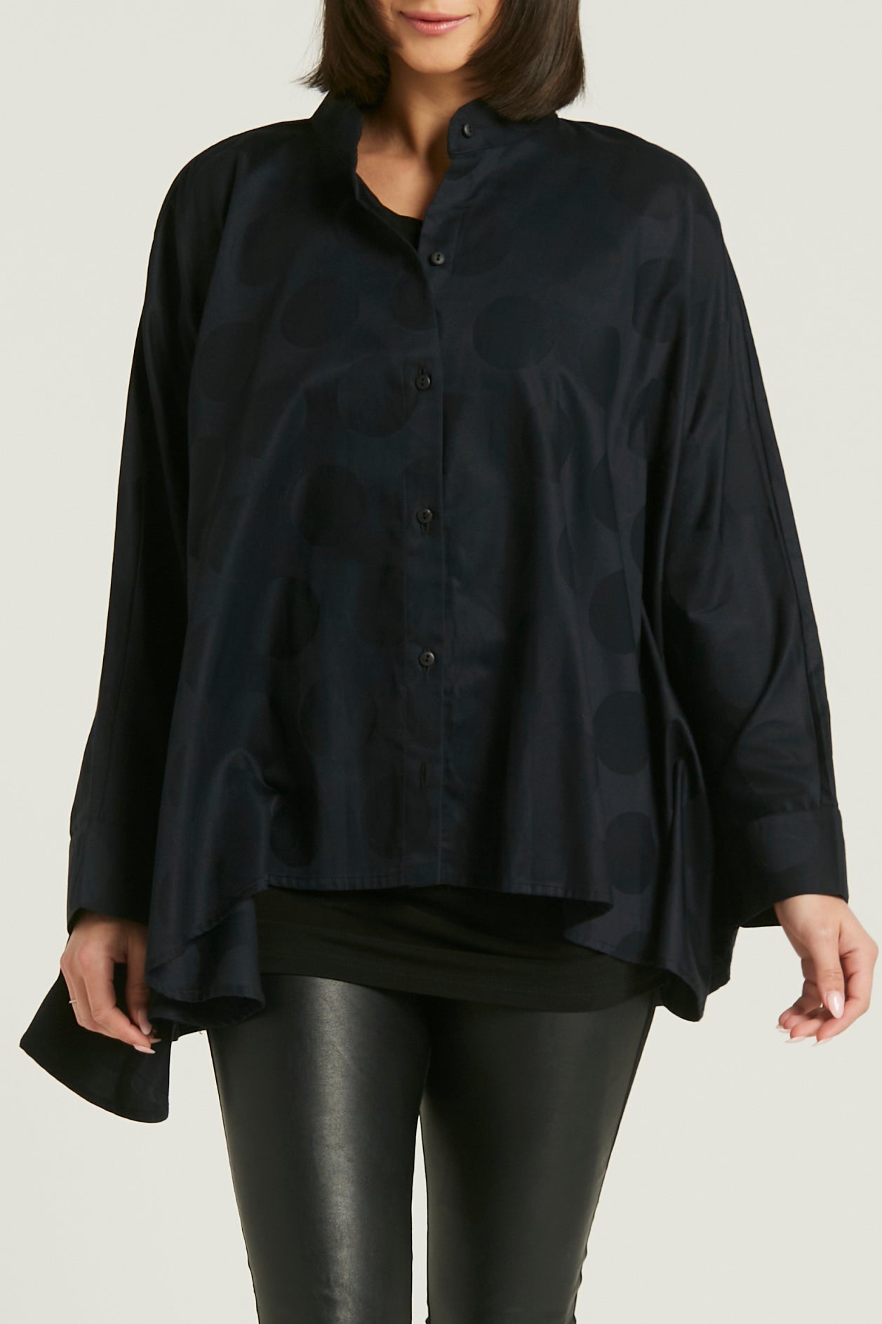 Cotton Jacquard Cape Shirt
