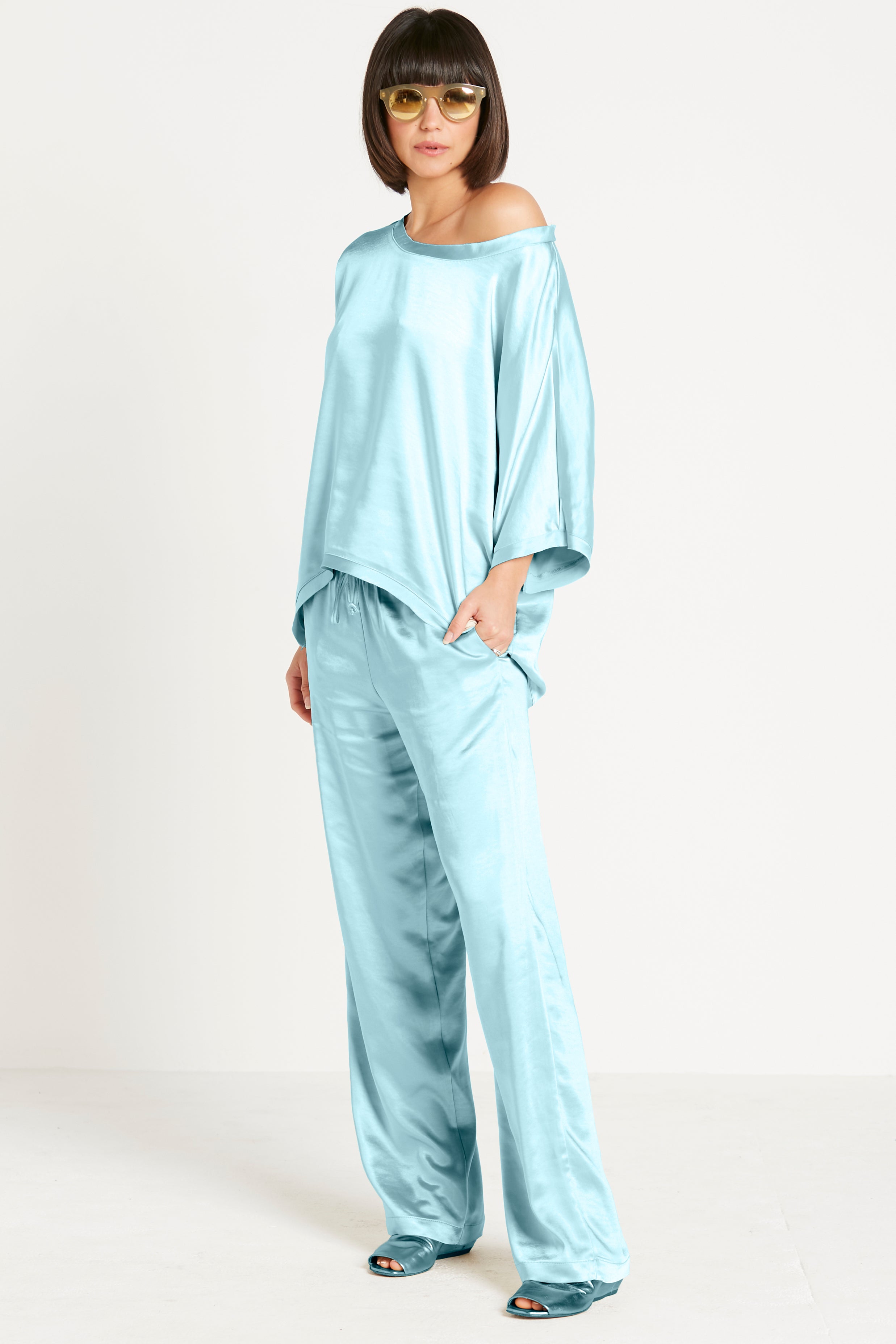 Sateen Drawstring Pants