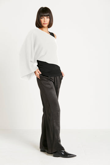 Pima Cotton Slip On Poncho Sweater