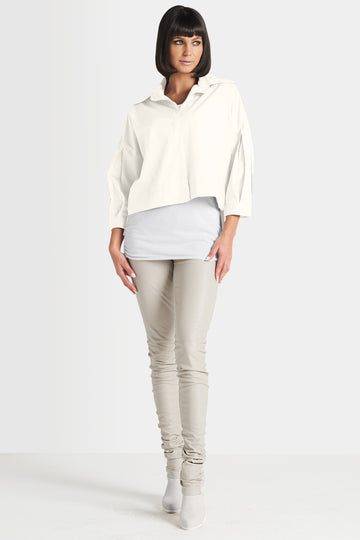 Cotton Pleat Sleeve Shirt