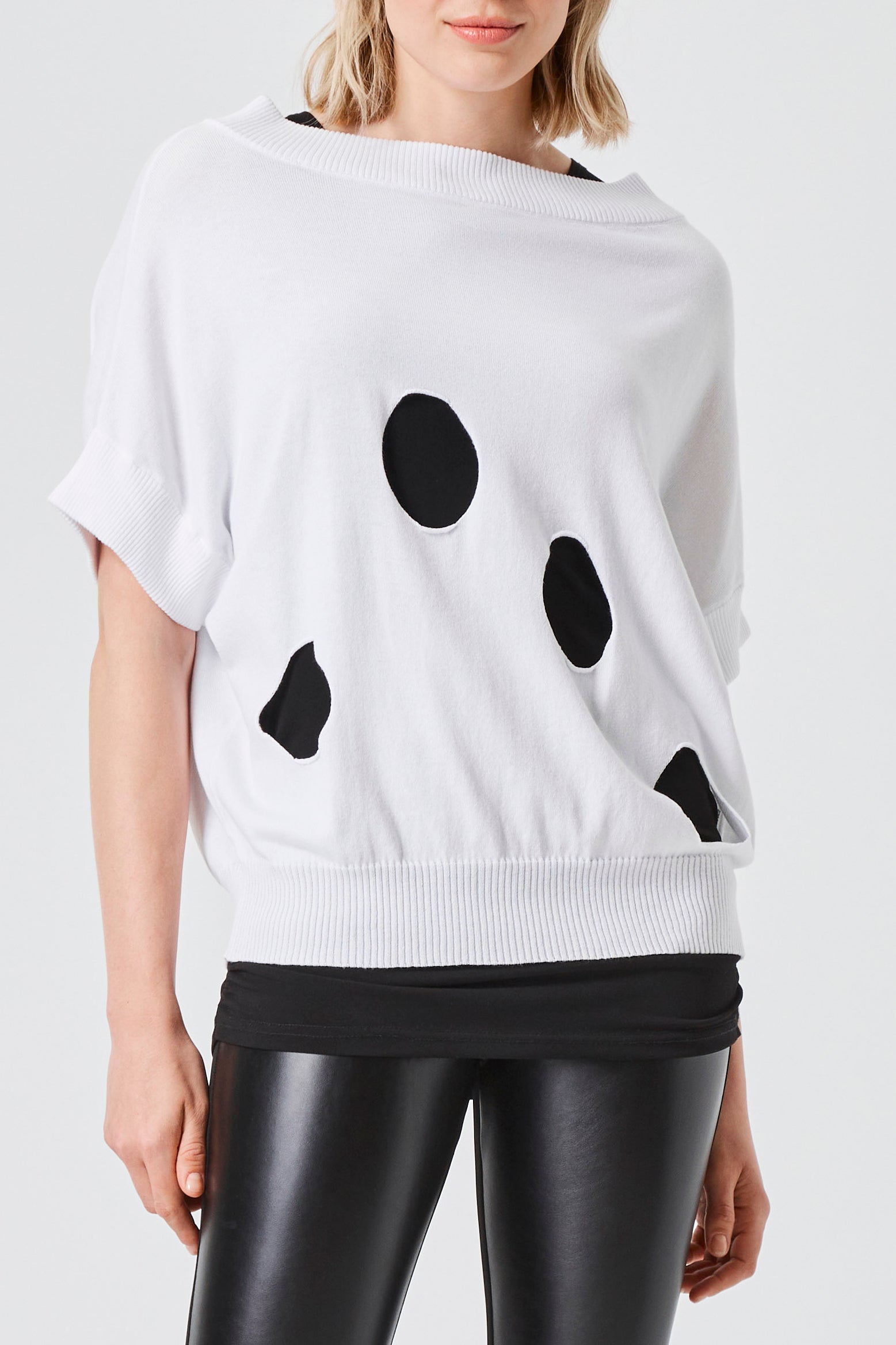 Pima Cotton Round Out Boatneck Sweater