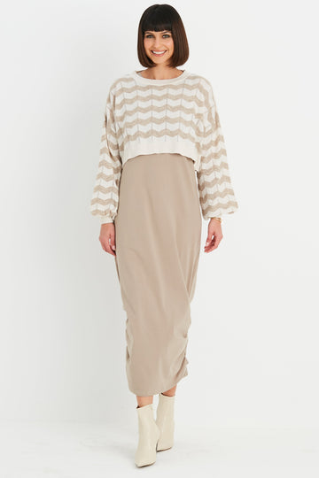 Pima Cotton Mix Mini Zig Zag Crewneck Sweater