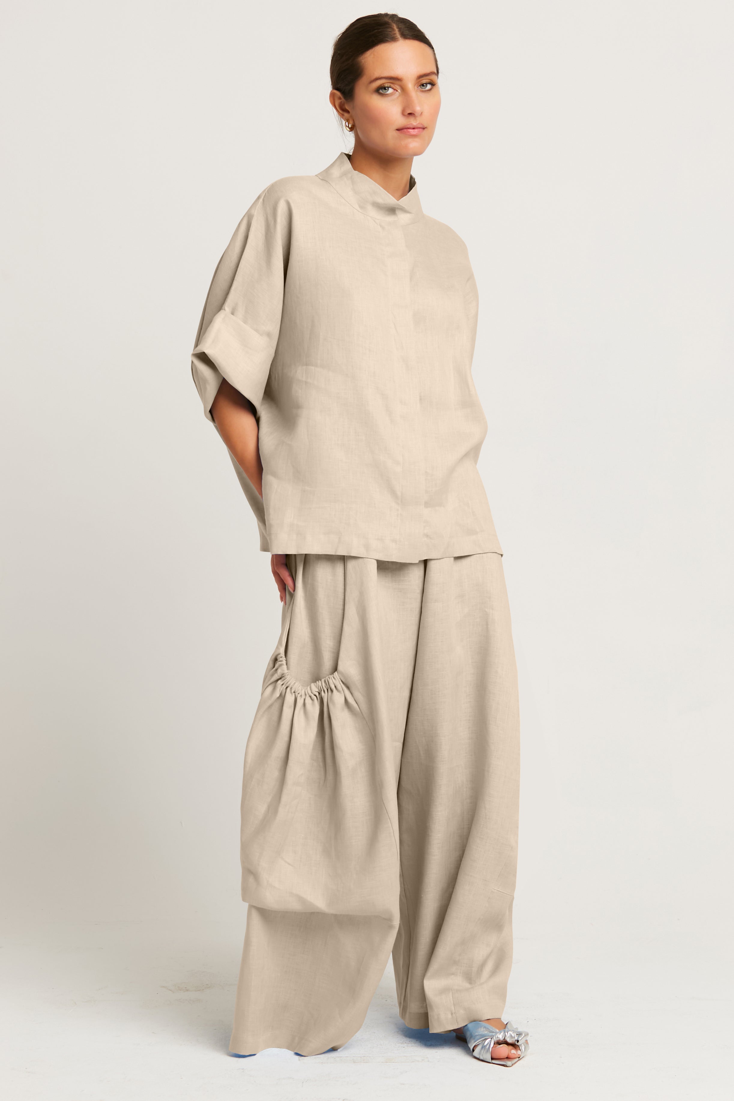 Linen Big Pocket Pants