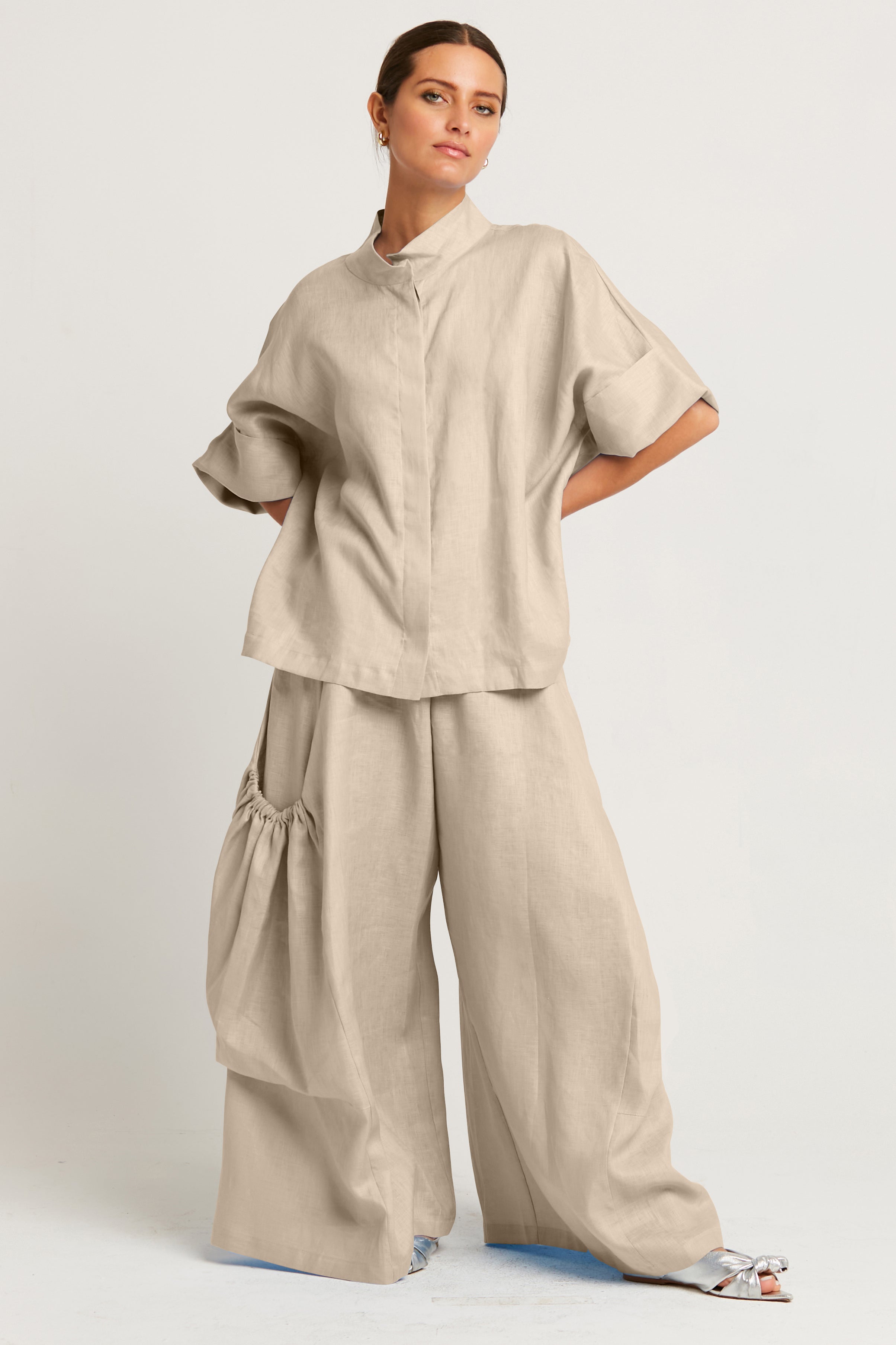 Linen Big Pocket Pants