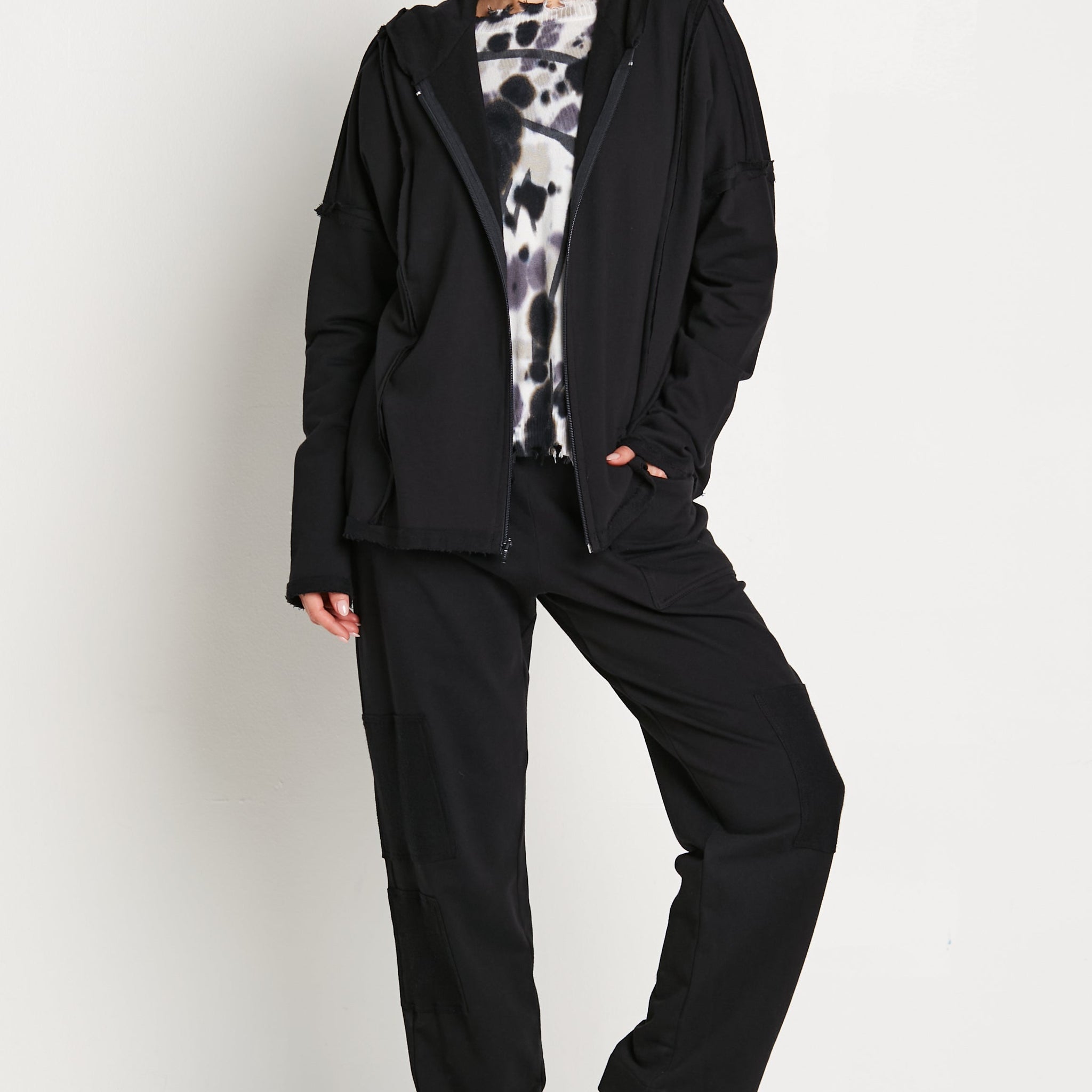 French Terry Seamed Hoodie