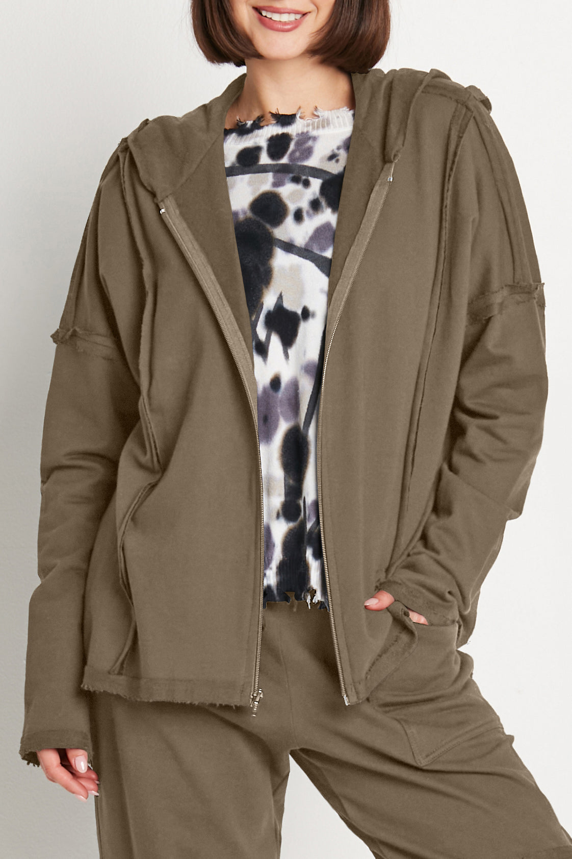French Terry Seamed Hoodie