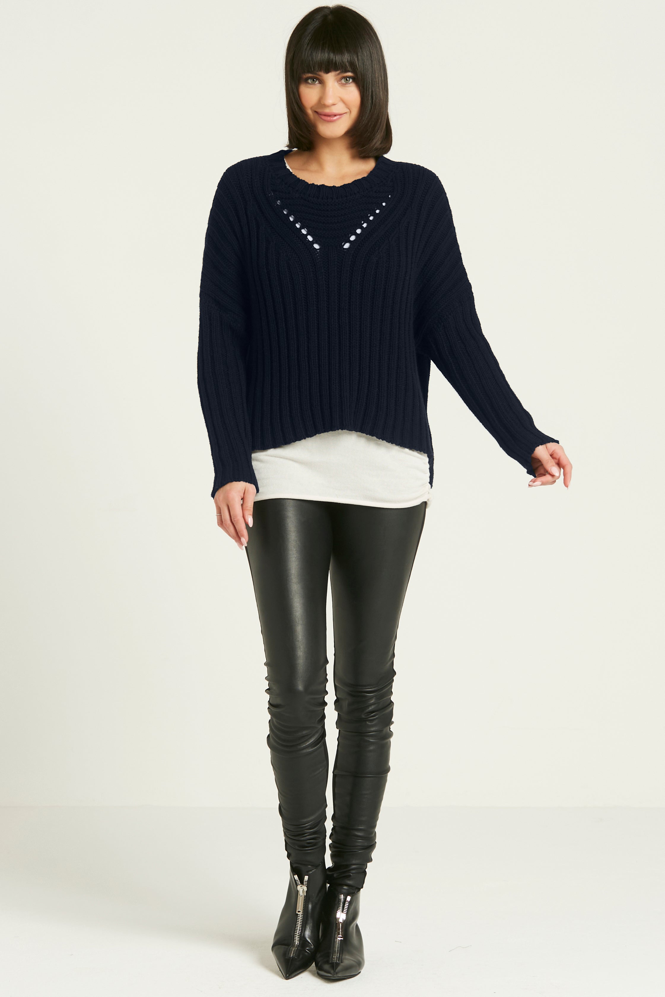 Pima Cotton Chunky Crewneck Sweater