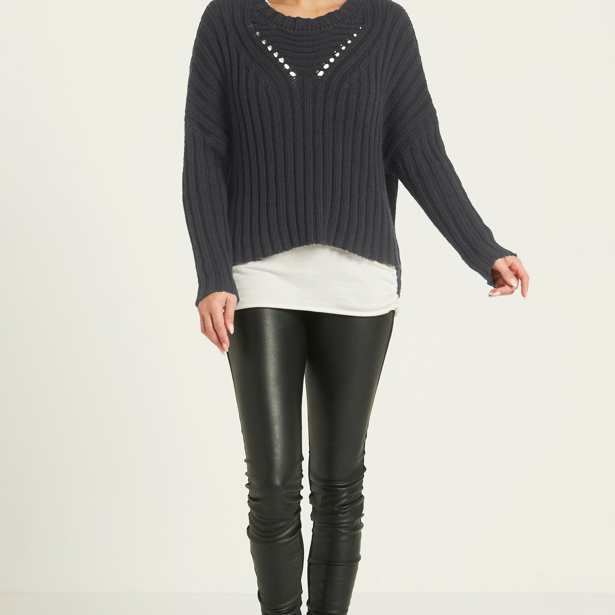 Pima Cotton Chunky Crewneck Sweater