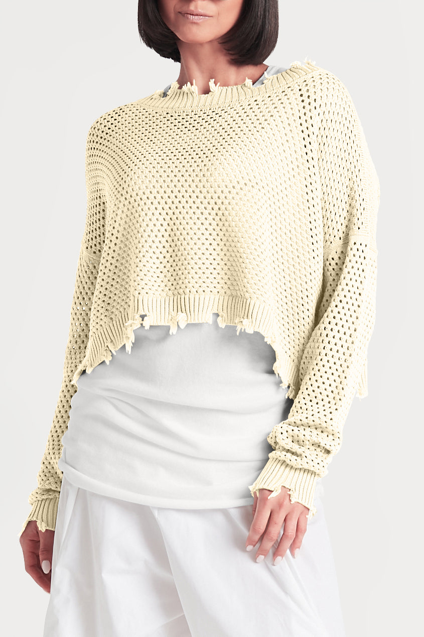 Pima Cotton Pin Dot Boatneck Sweater