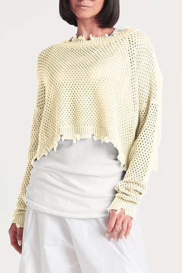 Pima Cotton Pin Dot Boatneck Sweater