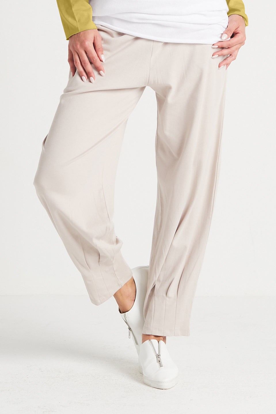 Pima Cotton Pinched Pleat Pants