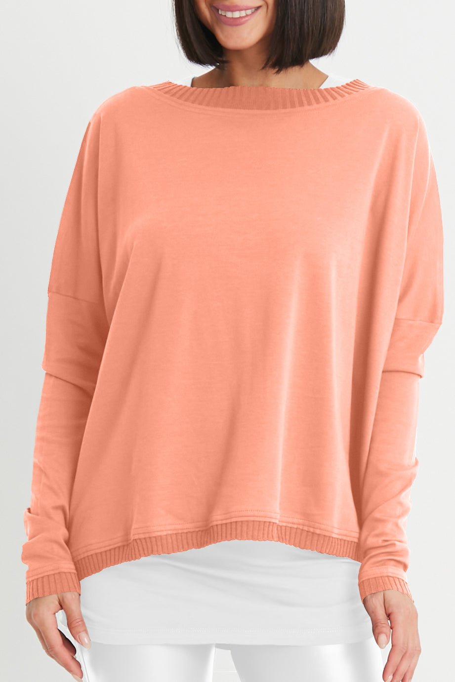 Pima Cotton Ribbed Off The Shoulder Tee