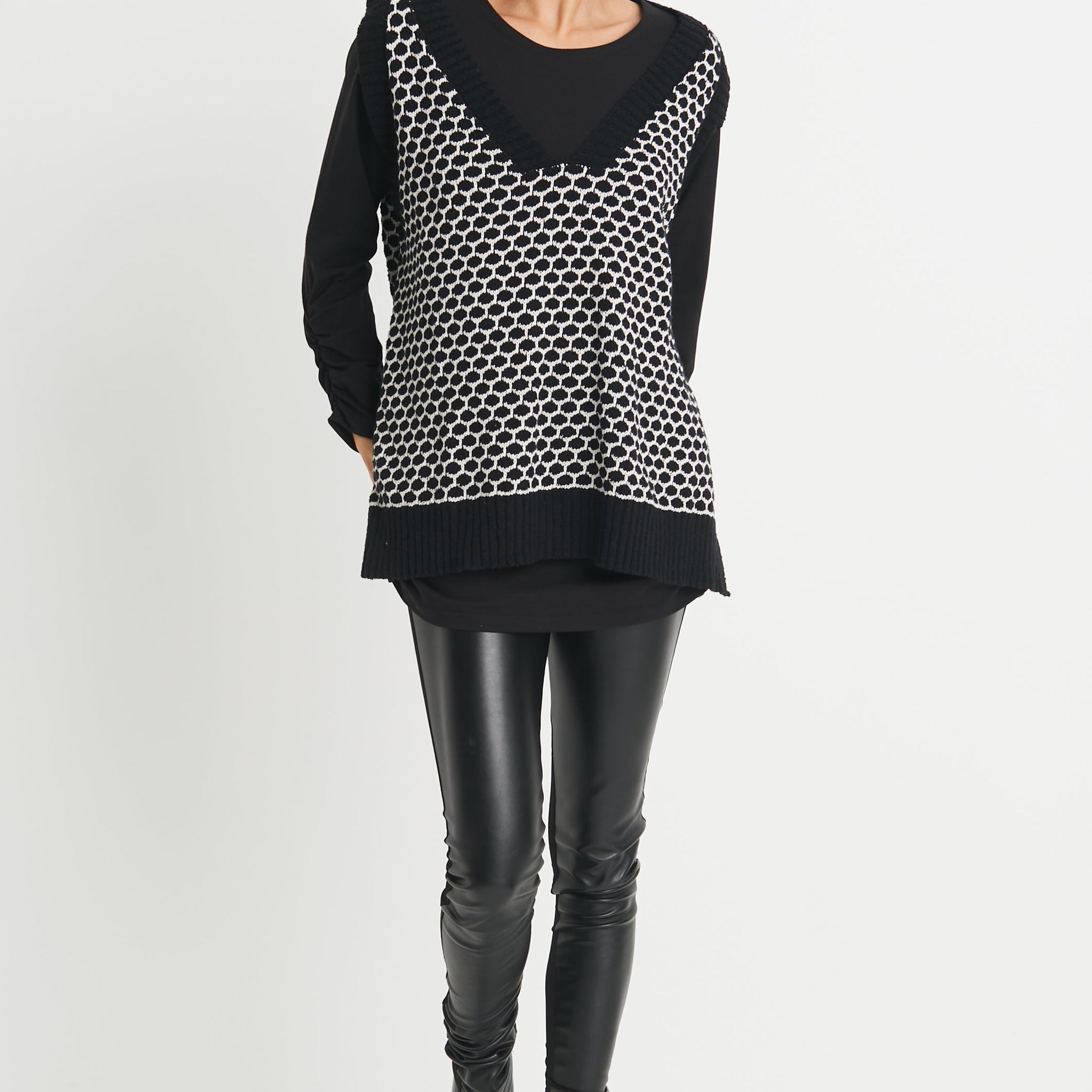 Cotton Bee Hive Sweater Vest
