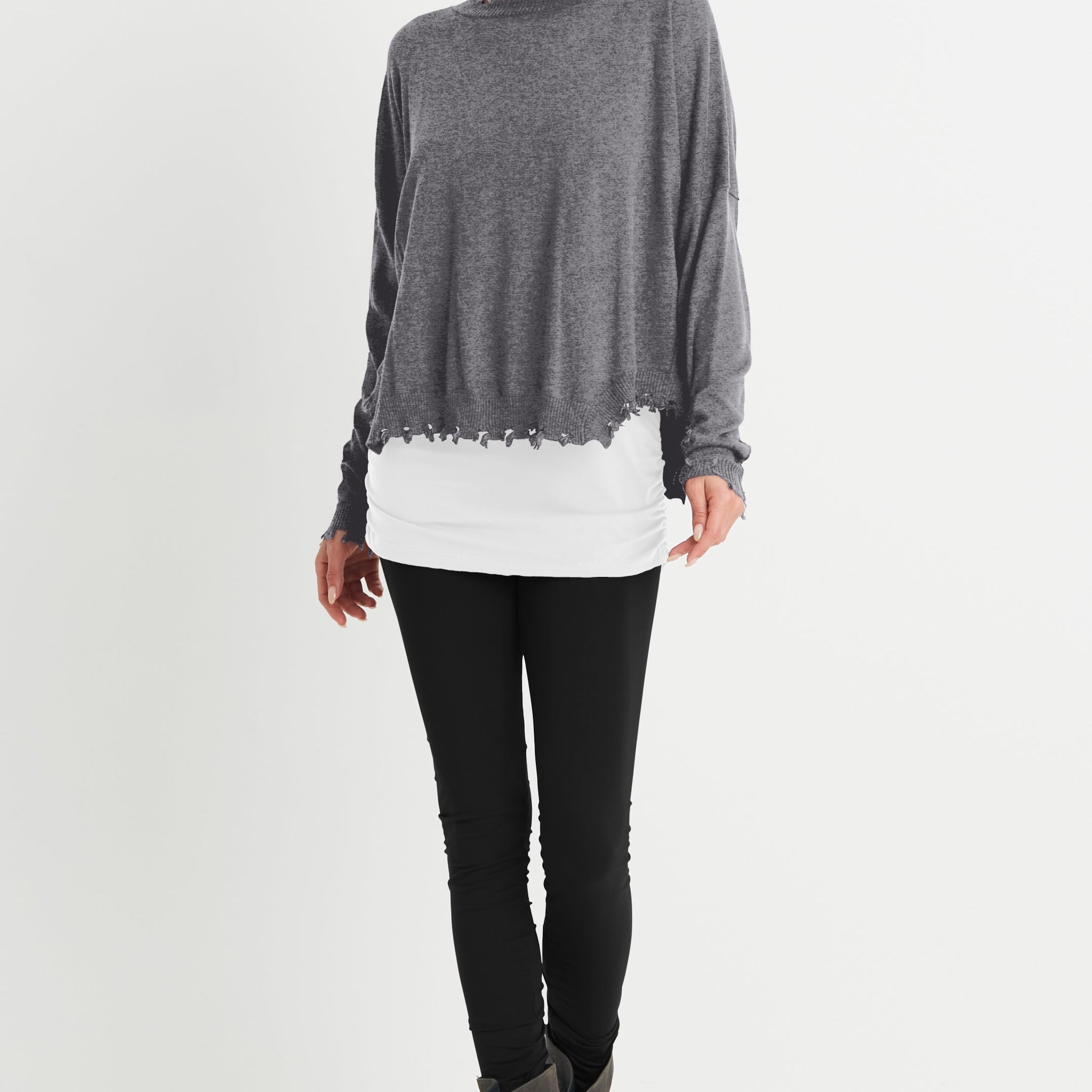 Pima Cotton Shabby Chic Crewneck Sweater
