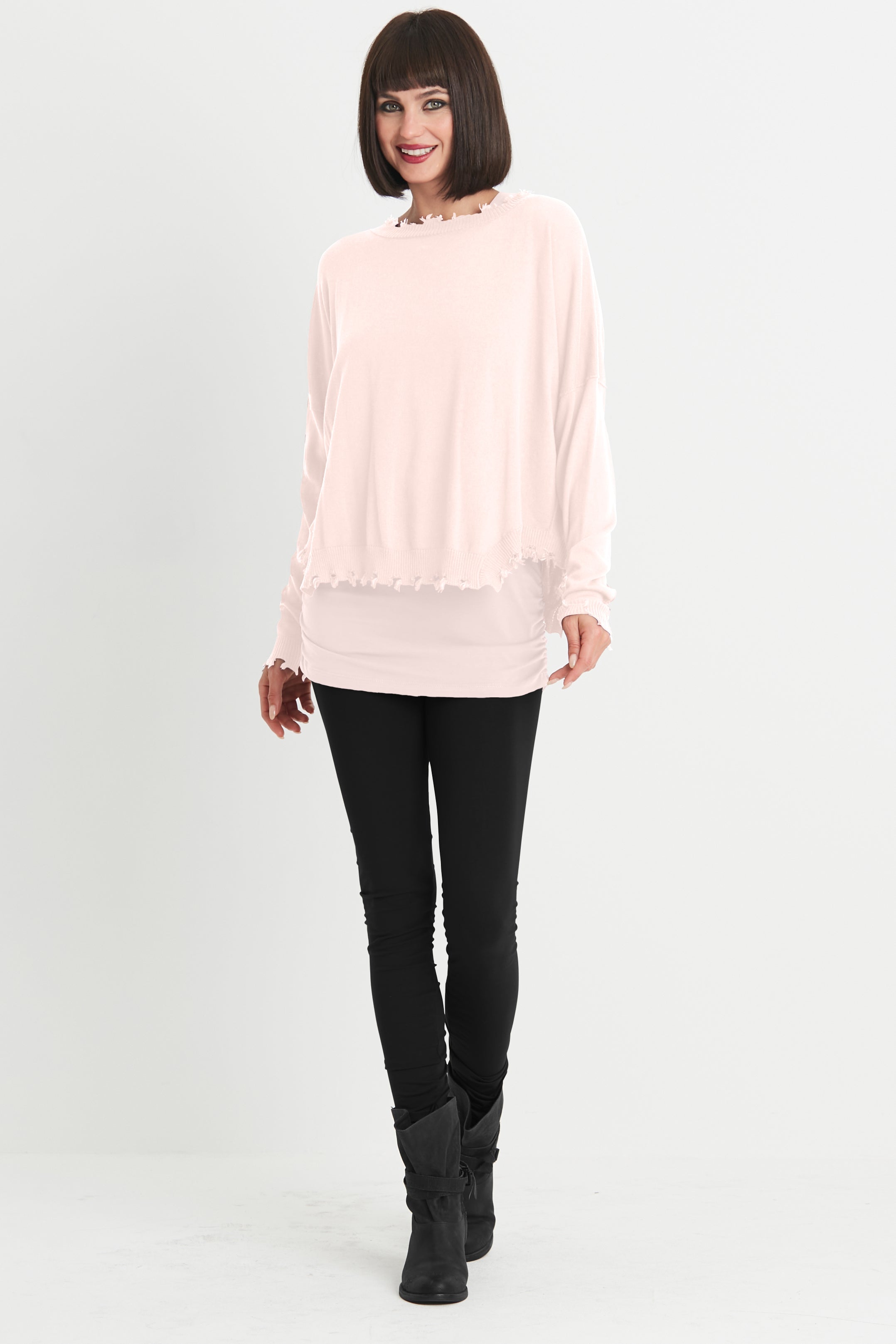 Pima Cotton Shabby Chic Crewneck Sweater