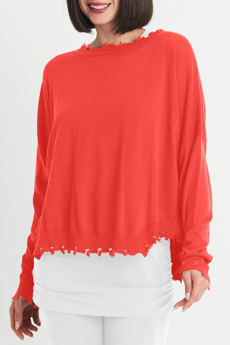Pima Cotton Shabby Chic Crewneck Sweater