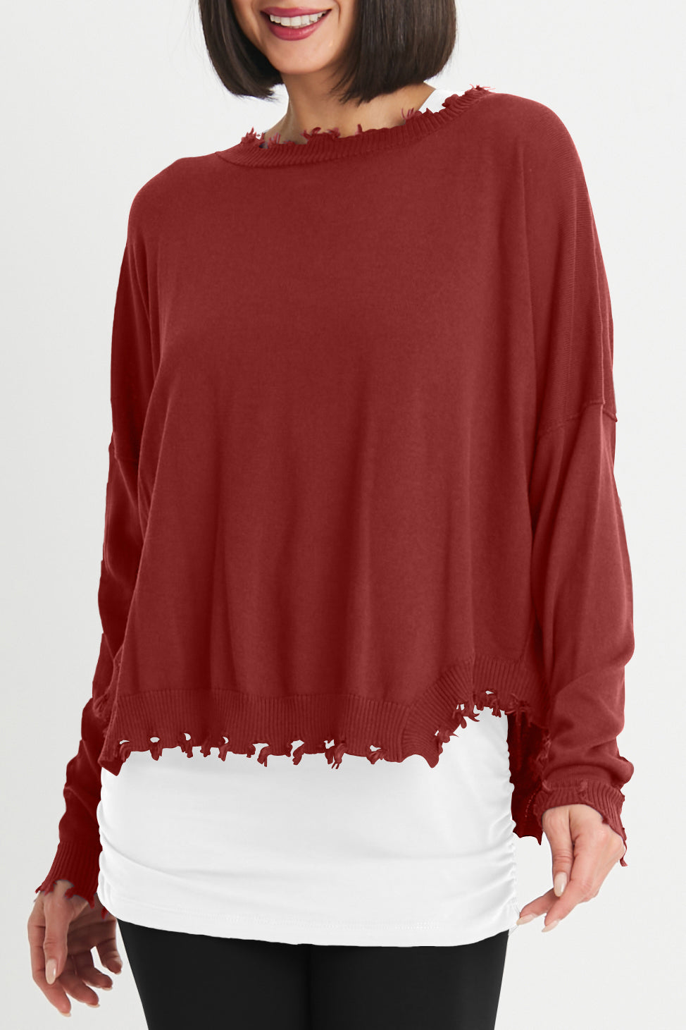 Pima Cotton Shabby Chic Crewneck Sweater