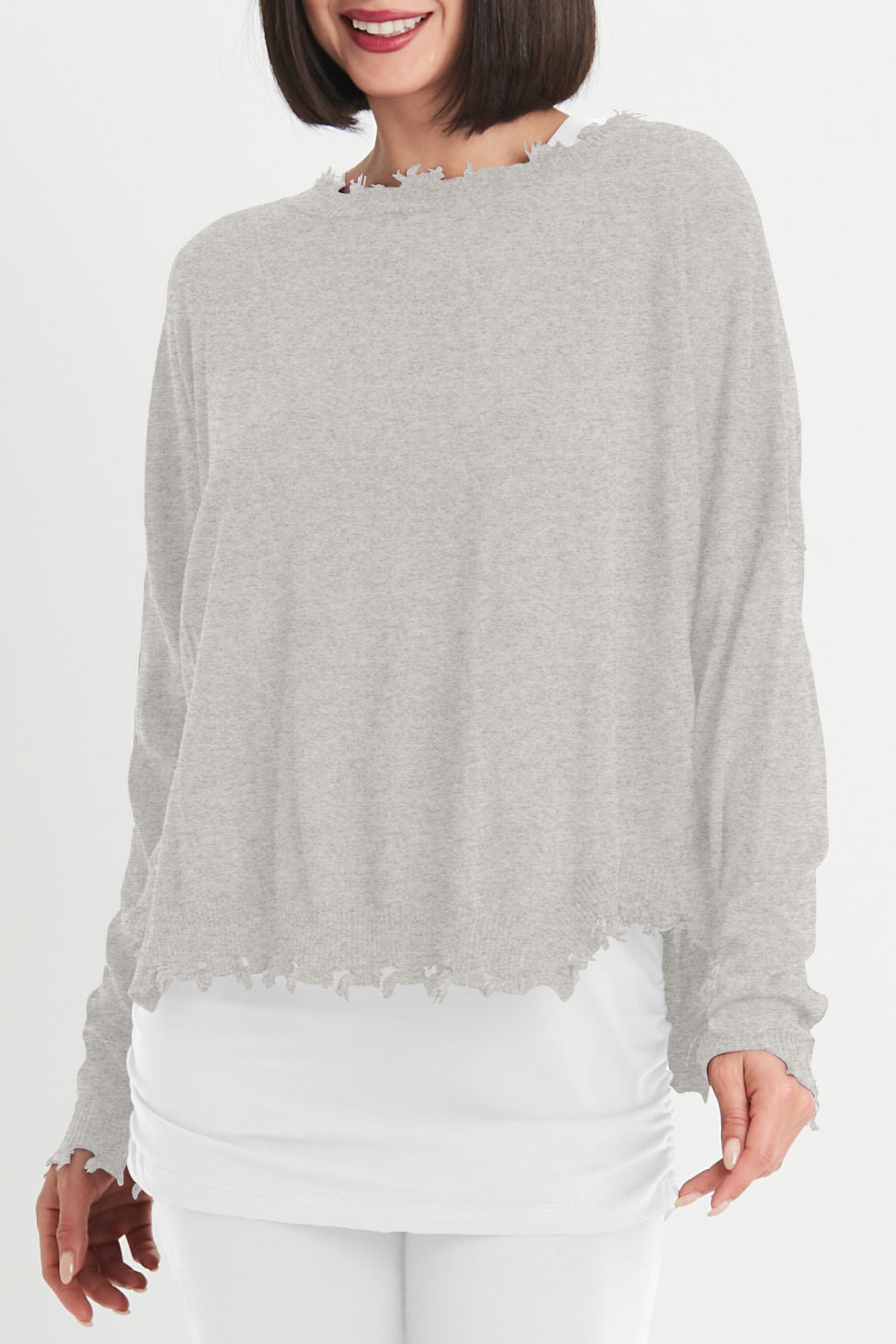 Pima Cotton Shabby Chic Crewneck Sweater