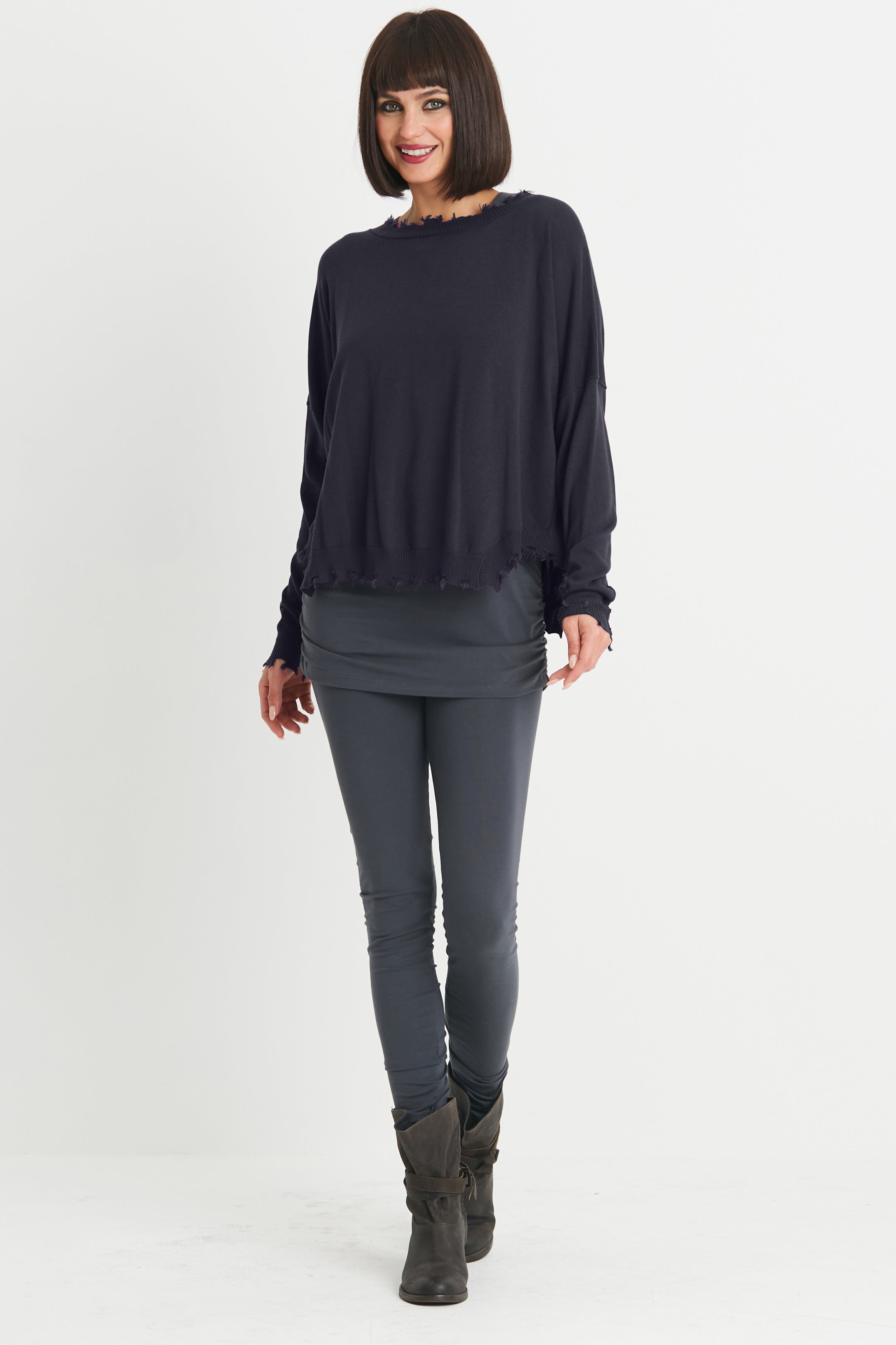 Pima Cotton Shabby Chic Crewneck Sweater